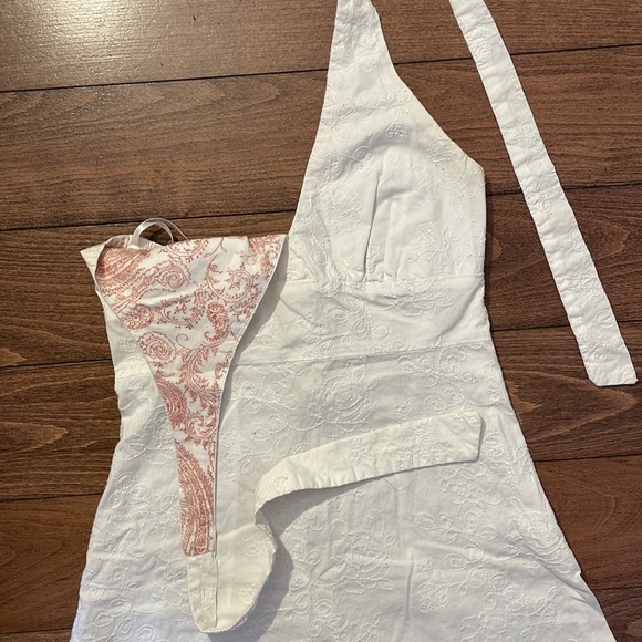 Anthropologie halter dress with all-over embroidery and hidden red embellishment - Picture 6 of 11